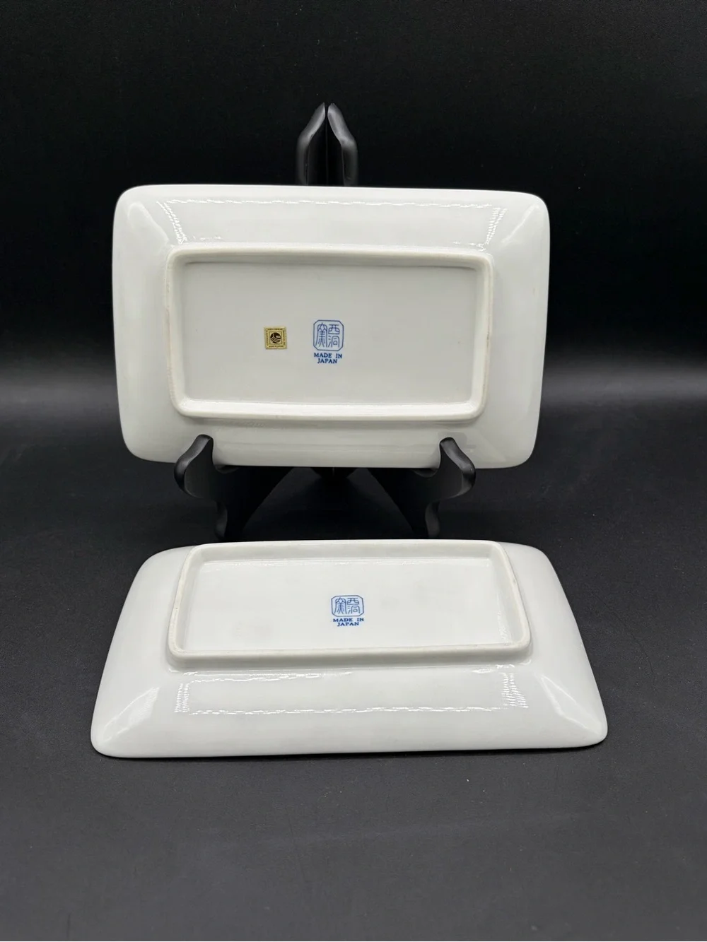 Set Of 2 Nishido Kiln Sashiko Sushi Platters 1970-1990 Porcelain Japan 1970-1990